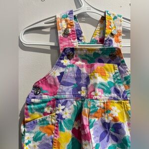 Vintage floral print overalls